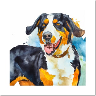 Watercolor Greater Swiss Mountain Dog - Dog Lovers Posters and Art